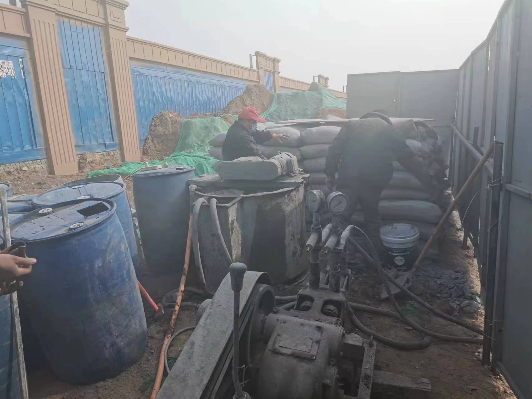 白茅湖农场房屋下沉注浆